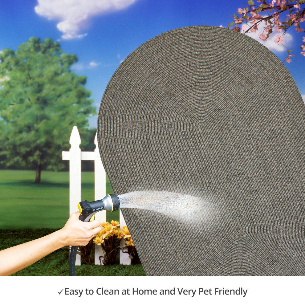 Homespice Decor 27 x 45" Oval Smoke Ultra Durable Braids