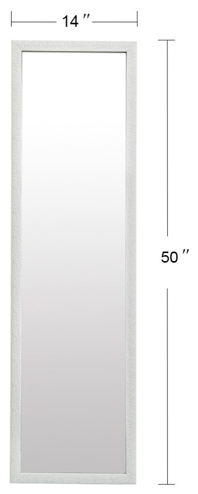 50" Lx14" W Rectangle Glass Framed Wall Mounted Bathroom Vanity Mirror