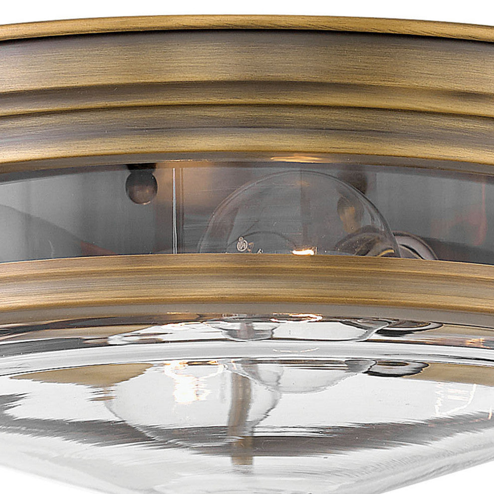 Hinkley Hadley Small Flush Mount, Brushed Bronze With Clear Glass