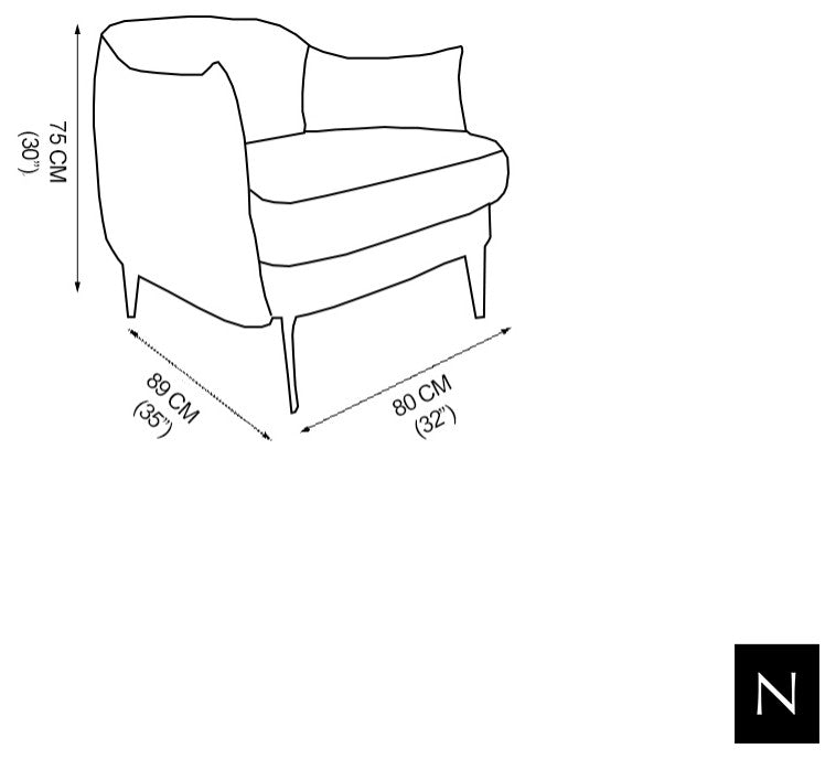 Nativa Interiors Verona Geniune Leather Chair, Blue Navy