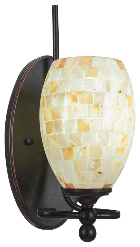 Capri 1-Light Wall Sconce, Ivory Glaze Seashell