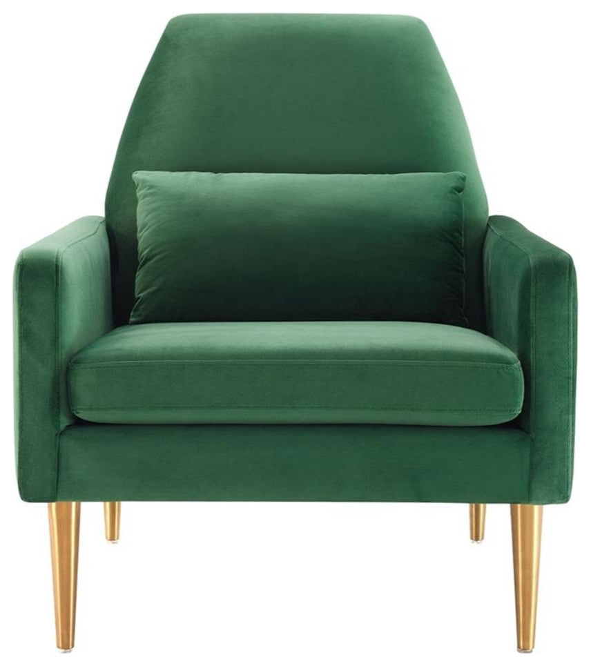 Liliana Performance Velvet Armchair, Emerald