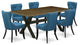 X677Si121-7, 7-Piece Dinette Set, 6 Chairs, Table Top and Wooden Cross Legs