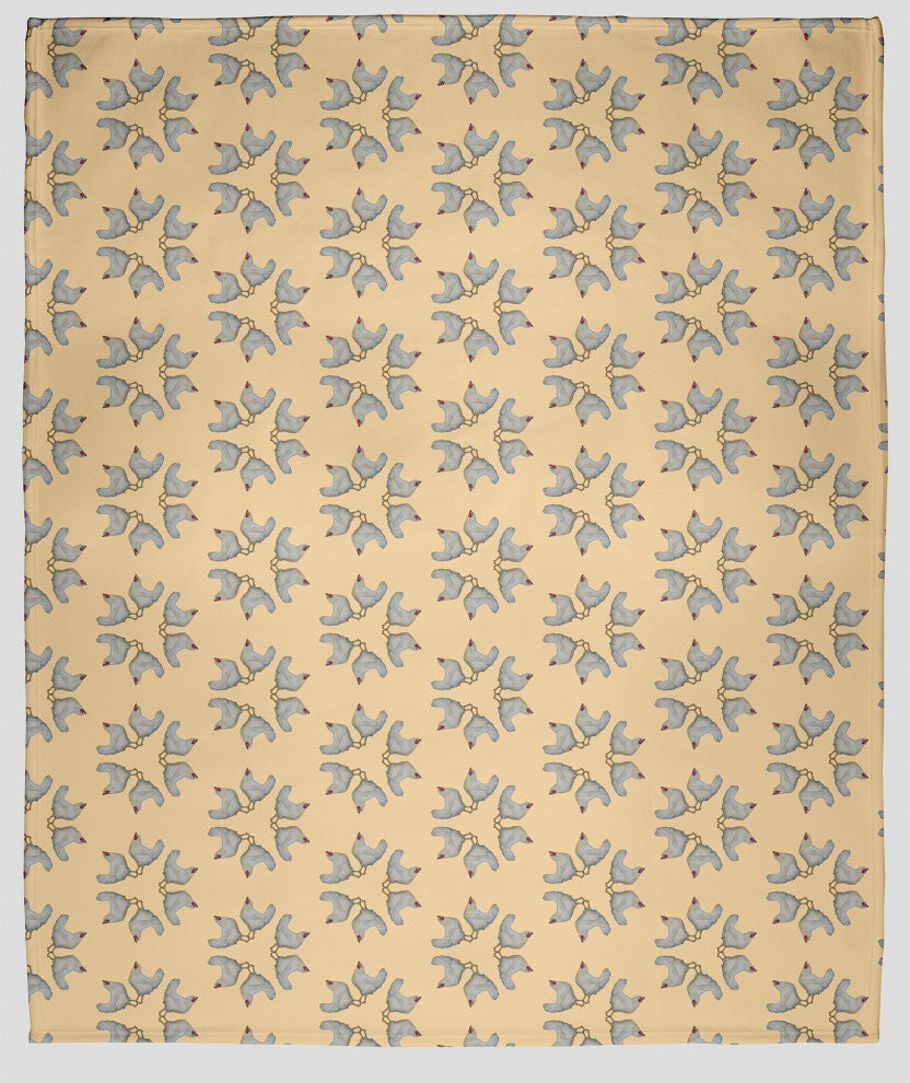 60 x 80 in Chickens-go-round Throw Blanket, Corn Yellow