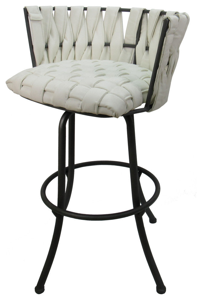 Metalona Counter Stool, White Gray, 26"