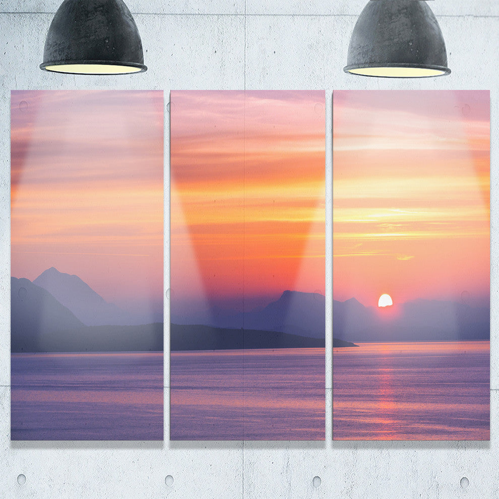 "Stunning Sunset in Greece" Metal Wall Art, 3 Panels, 36"x28"
