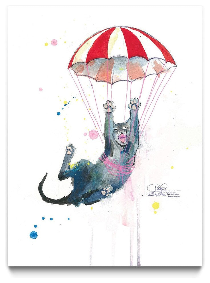 Parachute Cat Fine Art Print by Lora Zombie, 18"x24"