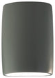 Ambiance ADA Outdoor Large Ceramic Wide Cylinder Wall Sconce, Pewter Green, LED