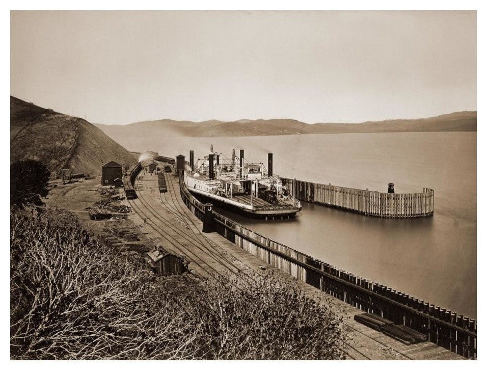 "The Ferryboat "Solano", Port Costa, California, after 1879" Paper Art, 24"x19"