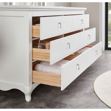 Legion Furniture WS2512 Series Bathroom Sink Vanity, White, 60", Artificial Stone Top, Double Sink
