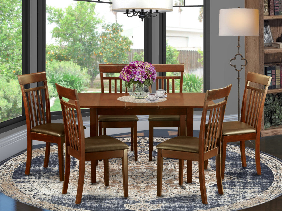 7 Pc Small Dinette Set For Small Spaces -Table And 6 Dining Table Chairs