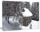 House in Magic Winter Forest, Landscape Canvas Art Print, 40"x30"