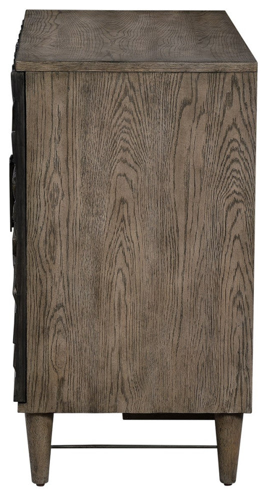 Uttermost Shield Gray Oak 2 Door Cabinet 25085