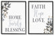 Faith Hope Home Family Phrases Soft Black Florals,11 x 14