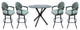 Swivel Counter Metal Pub Set - M-70 Stools 26" or 30", Watusi Aquatint - Grey, 26", Crackle Glass