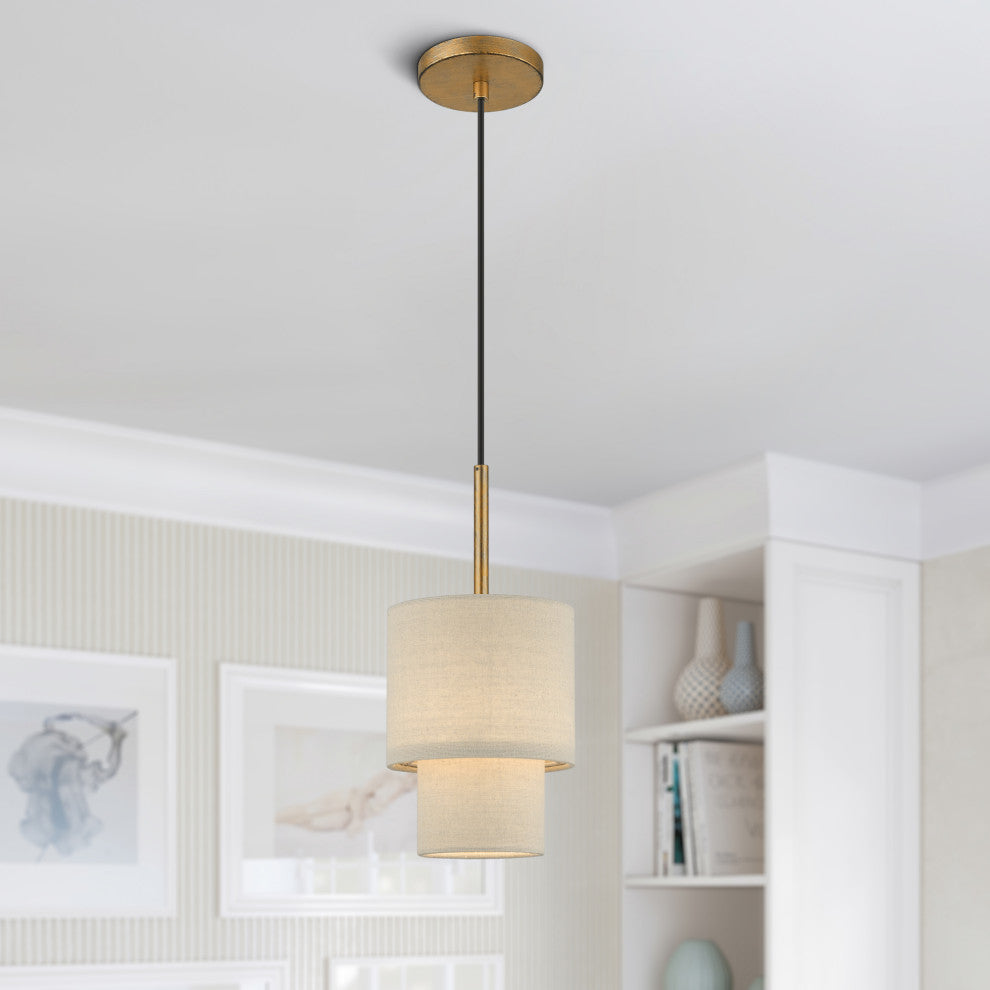 Bellingham 1-Light Antique Gold Leaf Mini Pendant