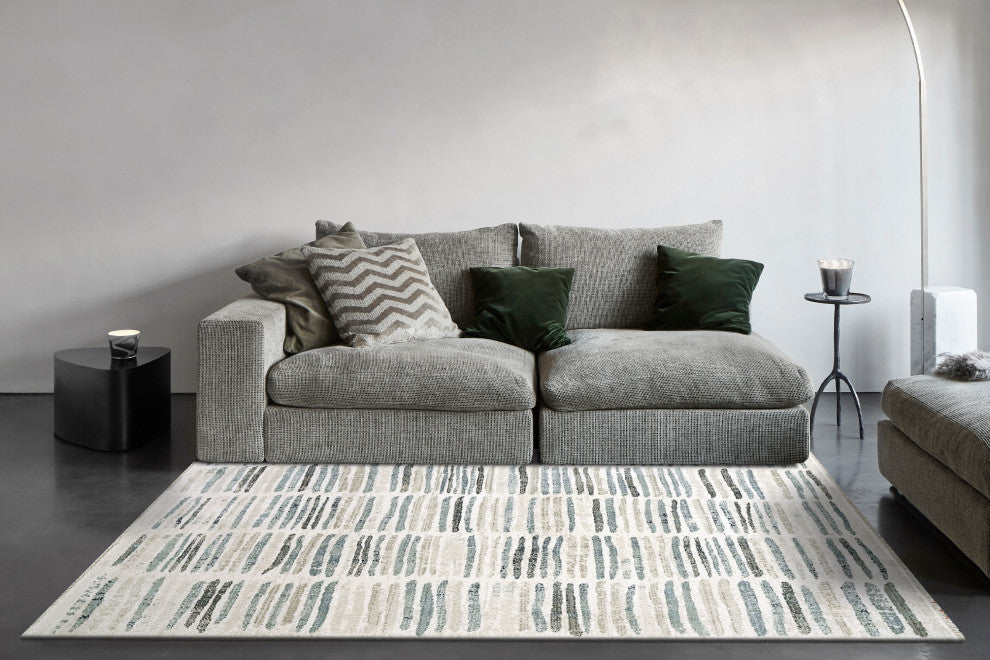 Dynamic Rugs Oxford Area Rug Cream/Blue/Gray, 7.10x10'