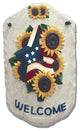 Welcome Sign, "Sunflower Birdhouse" Porch Decor, Resin Slate Plaque