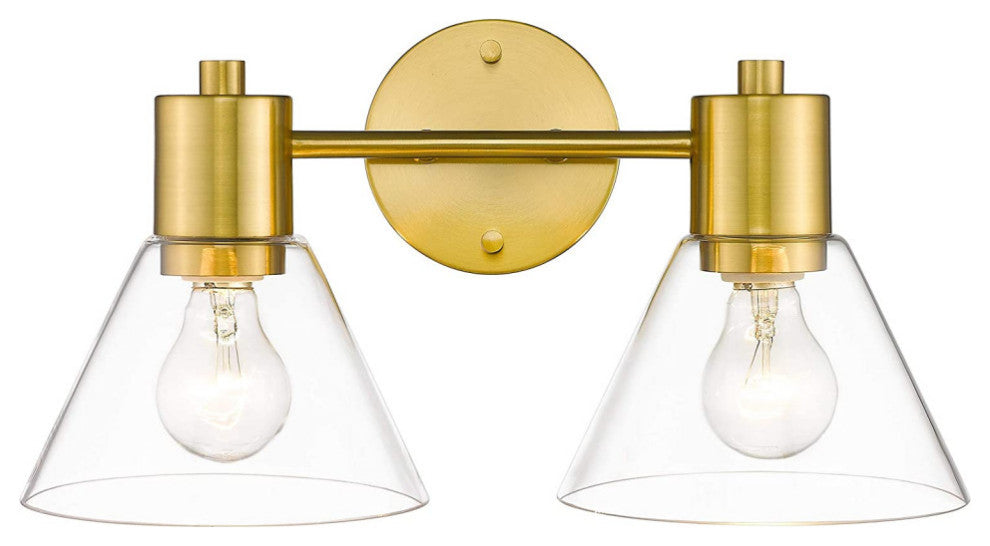 2 Light Modern Wall Lights Bathroom Vanity Wall Light Fixture With Glass Shade