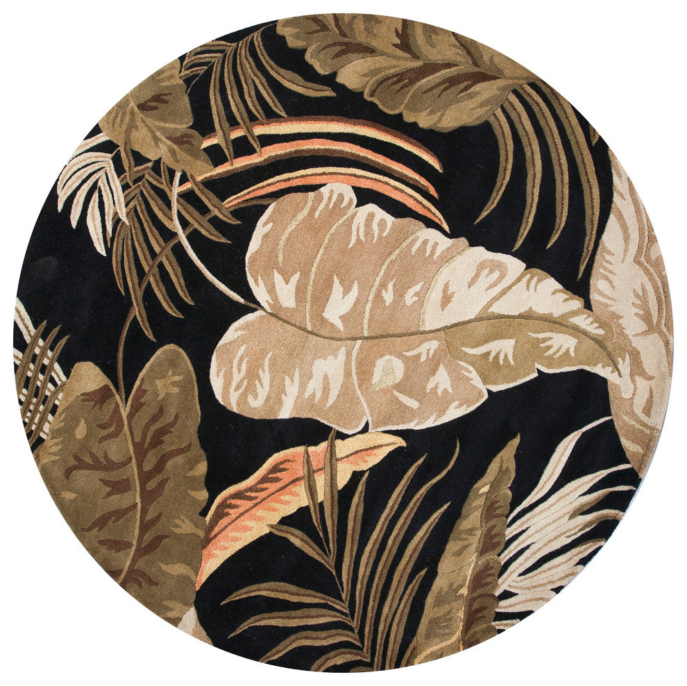Havana 2616 Midnight Rainforest Rug, 7'6" Round