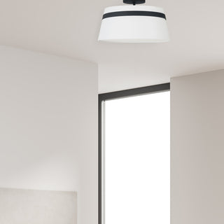 Contemporary Semi Flush Mount Bedroom Light Symphony, Matte Black