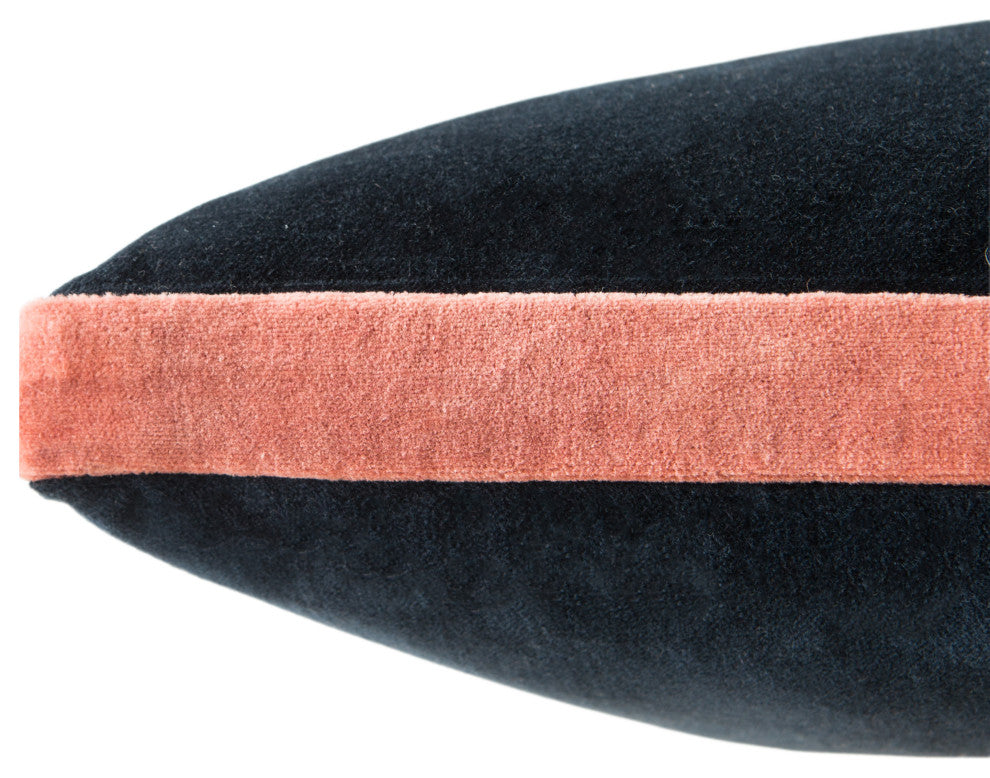 Jaipur Living Bryn Solid Throw Pillow, Navy, Down Fill