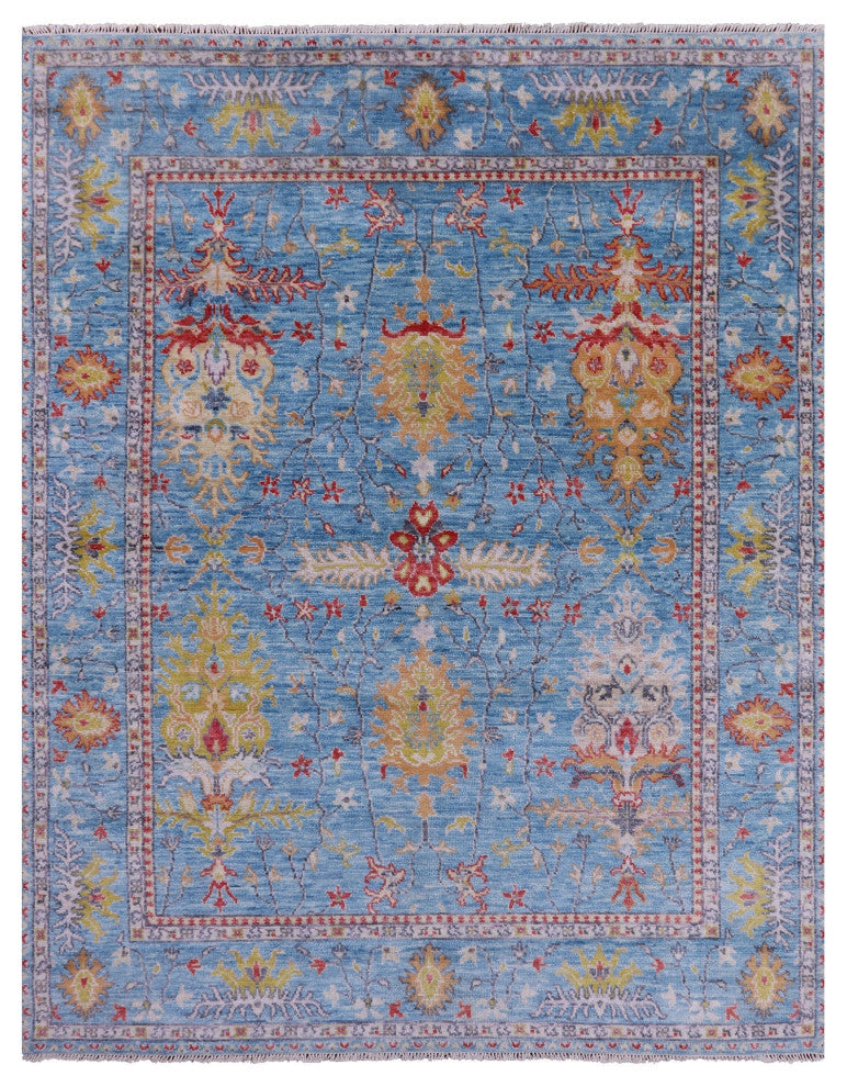 Turkish Oushak Hand-Knotted Wool Rug 7' 9" X 10' 0" - Q13477