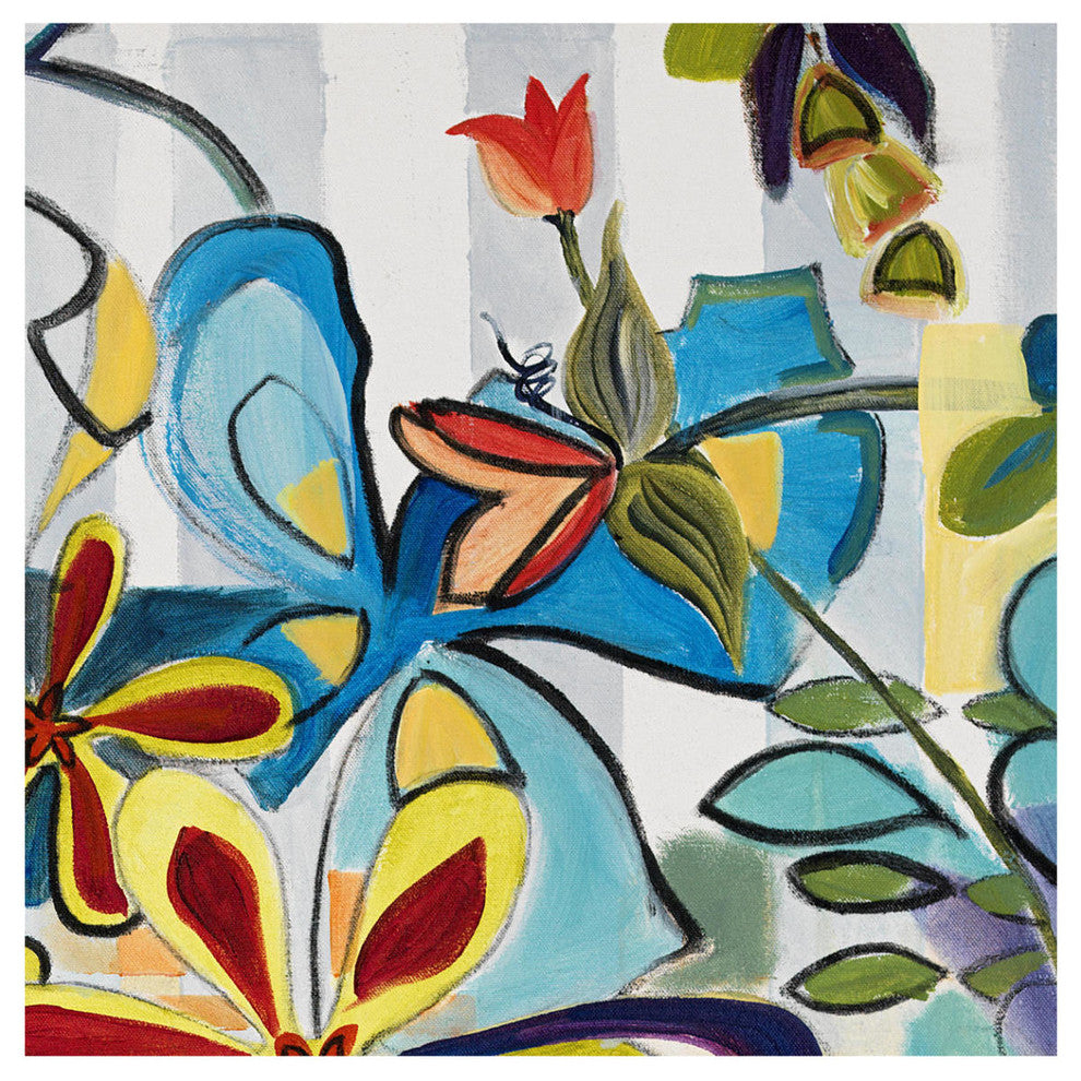 "Happy Snappy Garden TR" Digital Paper Print by Joan Elan Davis, 42"x42"