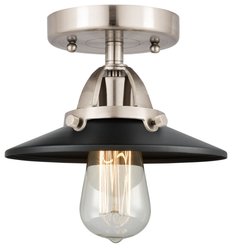 Innovations 288-1C-SN-M6-BK-LED 1 Light Semi-Flush Mount, Brushed Satin Nickel