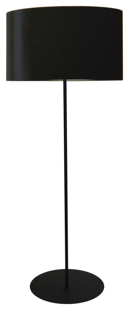 1LT Drum Floor Lamp w/ Black Shade
