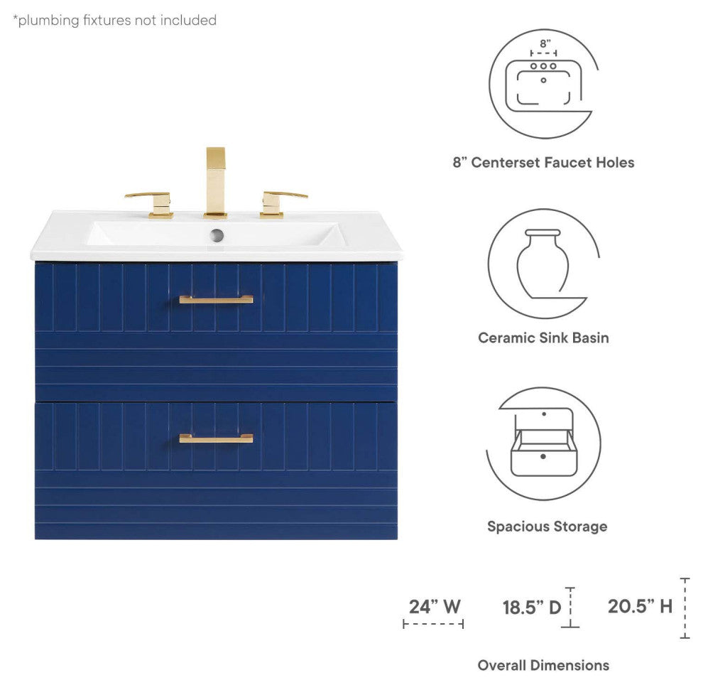 Daybreak 24" Bathroom Vanity, Blue White