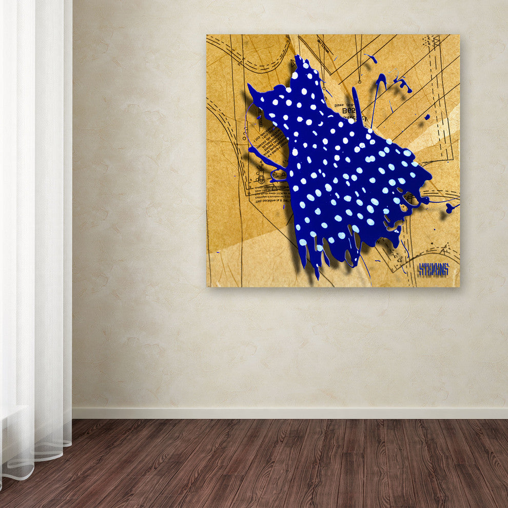 'White on Blue' Canvas Art by Roderick Stevens