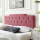 Tufted Headboard, Twin Size, Velvet, Pink, Modern Contemporary, Bedroom Master