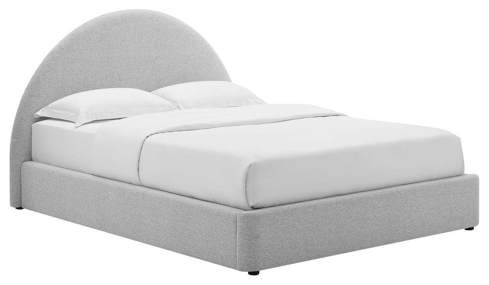 Resort Upholstered Fabric Arched Round Full Platform Bed