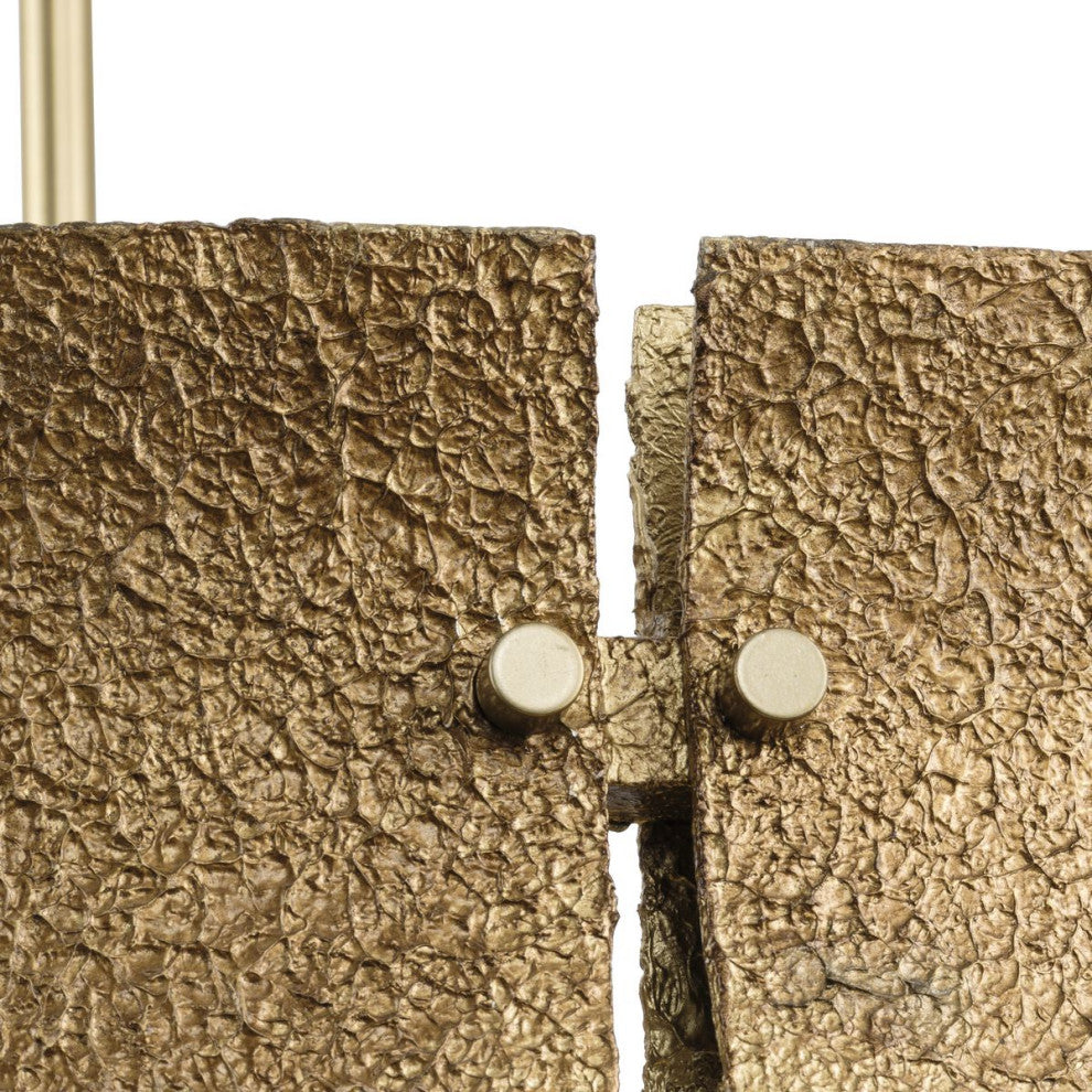 Lusail Collection Soft Gold Luxe Industrial Chandelier, 5-Light