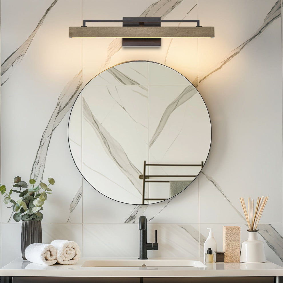 Kira Home Felix 25" Integrated LED (24W) / Bathroom Light, Linear Design, 3000k
