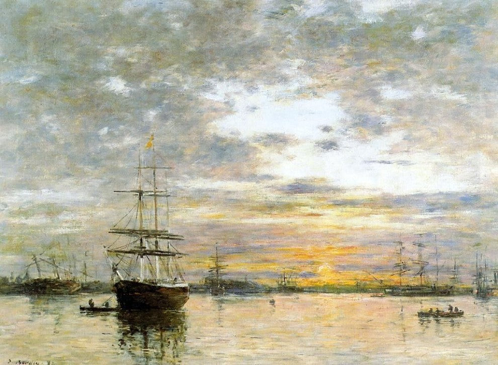 Eugene-Louis Boudin The Port of Le Havre at Sunset Wall Decal Print