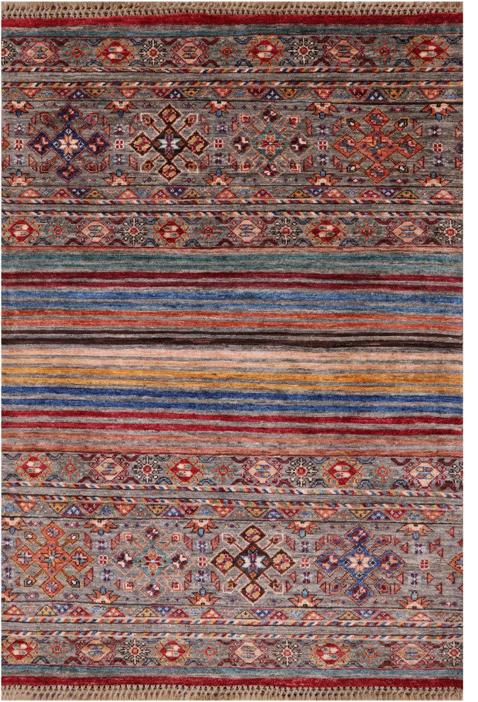 Khorjin Super Kazak Handmade Rug 3' 5" X 4' 11" Q7462
