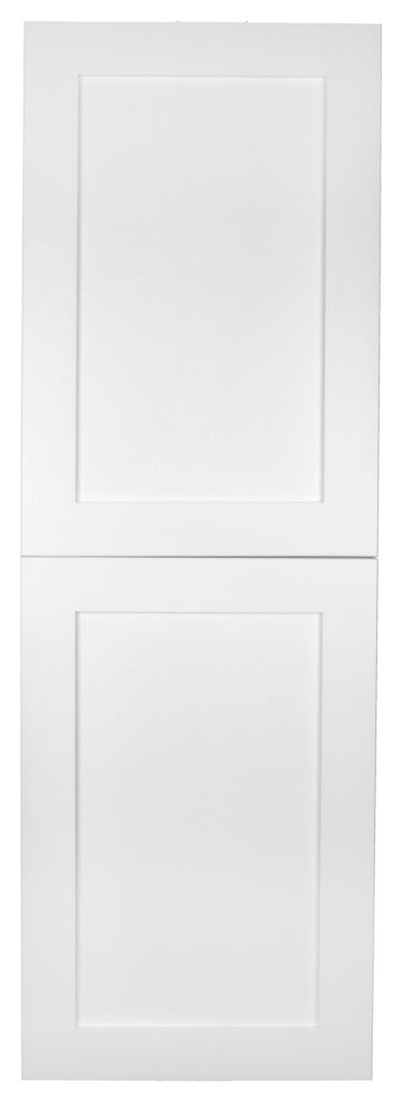 Fruitville Shaker Style Frameless Recessed Wood Pantry Cabinet, 14x56, White Enamel
