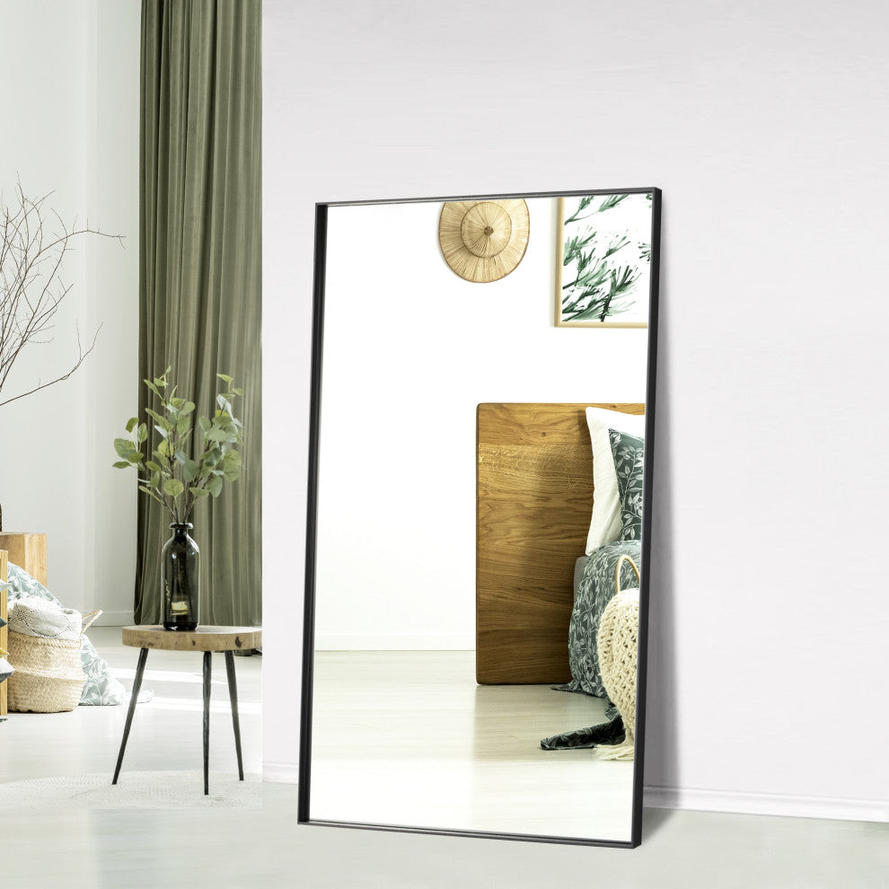 Rectangle Metal Framed Full Length Mirror, 58"x36"