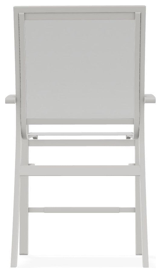Kendall Sling Balcony Height Stackable Outdoor Stool, White/Snow