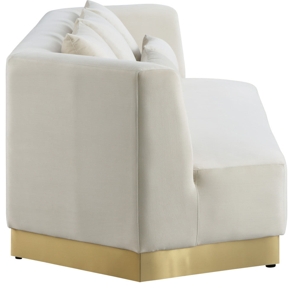 Marquis Velvet Upholstered Set, Cream, Sofa