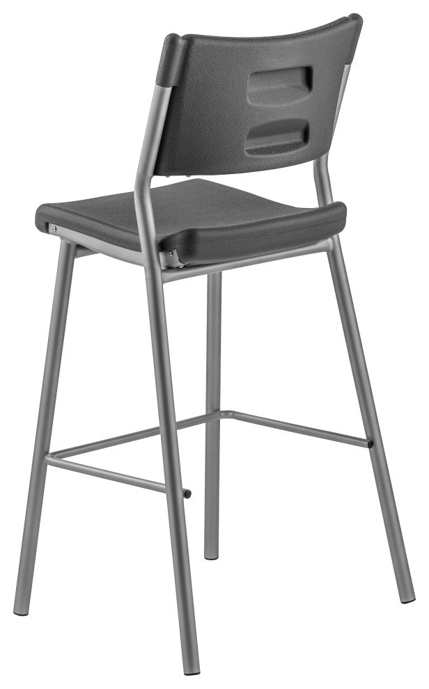 NPS Cafe Time Stool, Charcoal Slate Top and Silver Frame