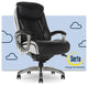 Serta Lautner Executive Office Chair Black Bonded Faux Leather and White Mesh