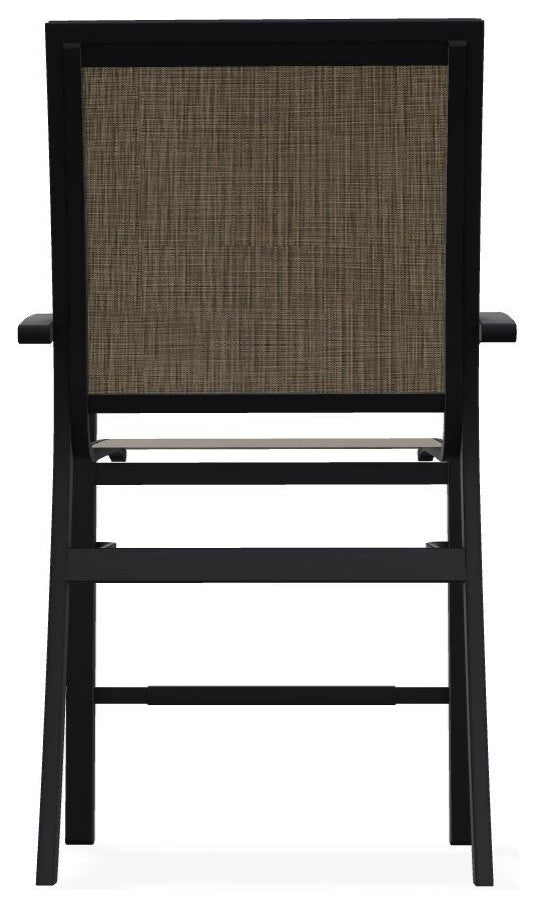 Kendall Sling Balcony Height Stackable Outdoor Stool, Kora/Black