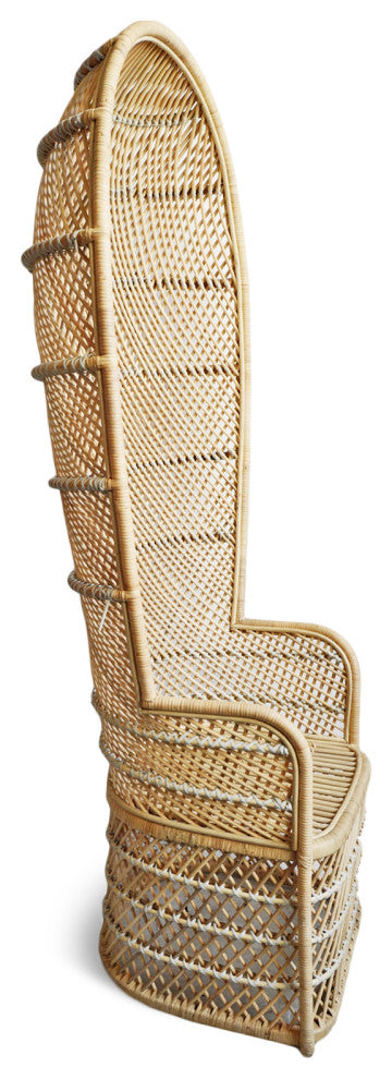 Tall Back Wicker Scoop Chair