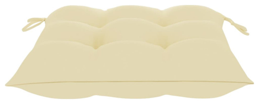 Vidaxl Rocking Chair With Cream White Cushion Solid Teak Wood