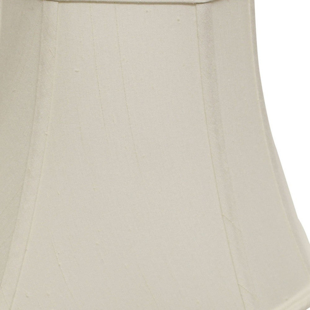16" White Slanted Square Bell Monay Shantung Lampshade