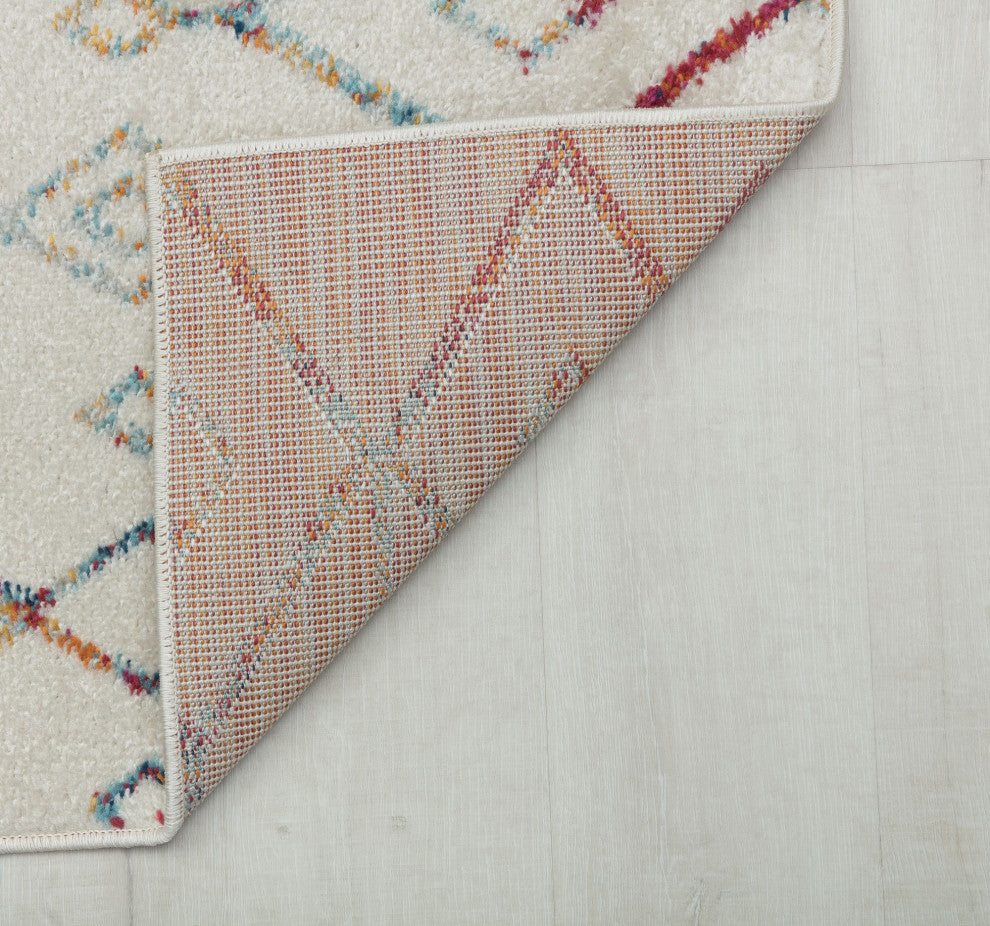 Cove Confetti Mix Moroccan Tribal White Area Rug, 5'0" X 7'0"