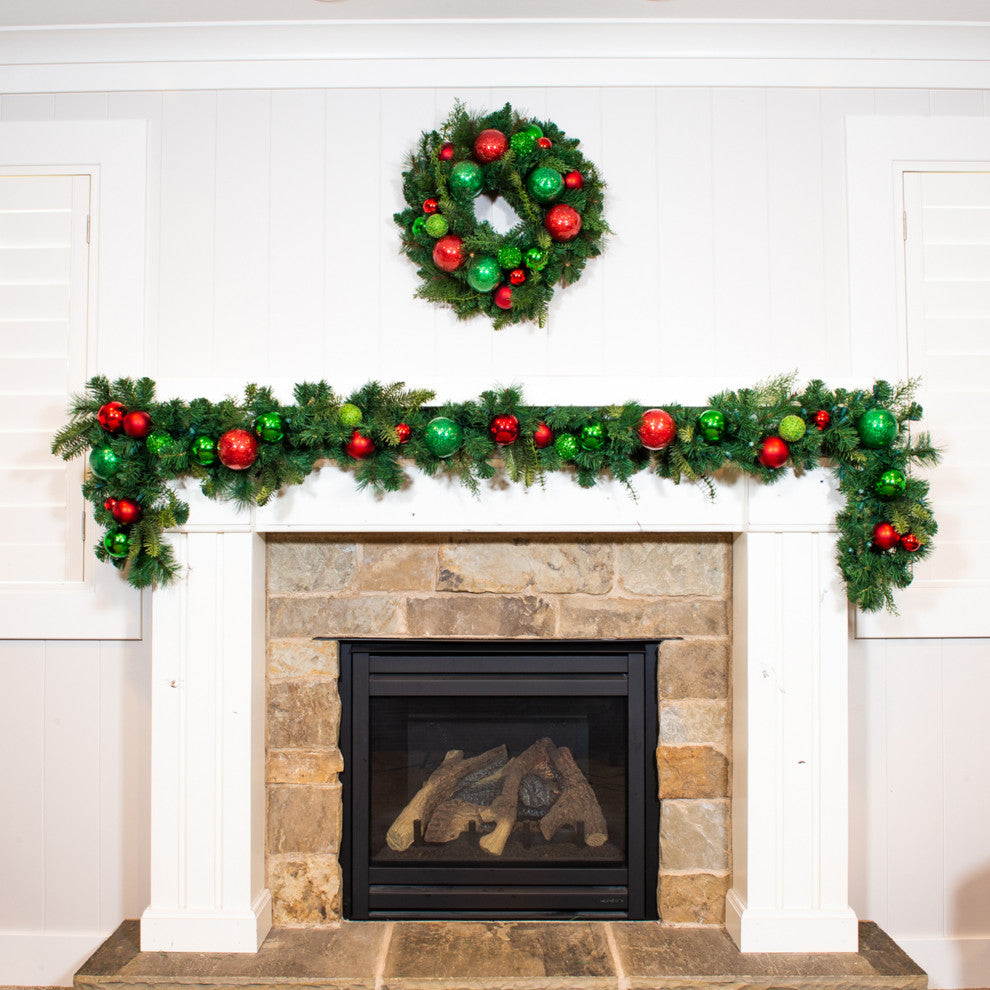 24" Lighted Christmas Wreath, Christmas Cheer